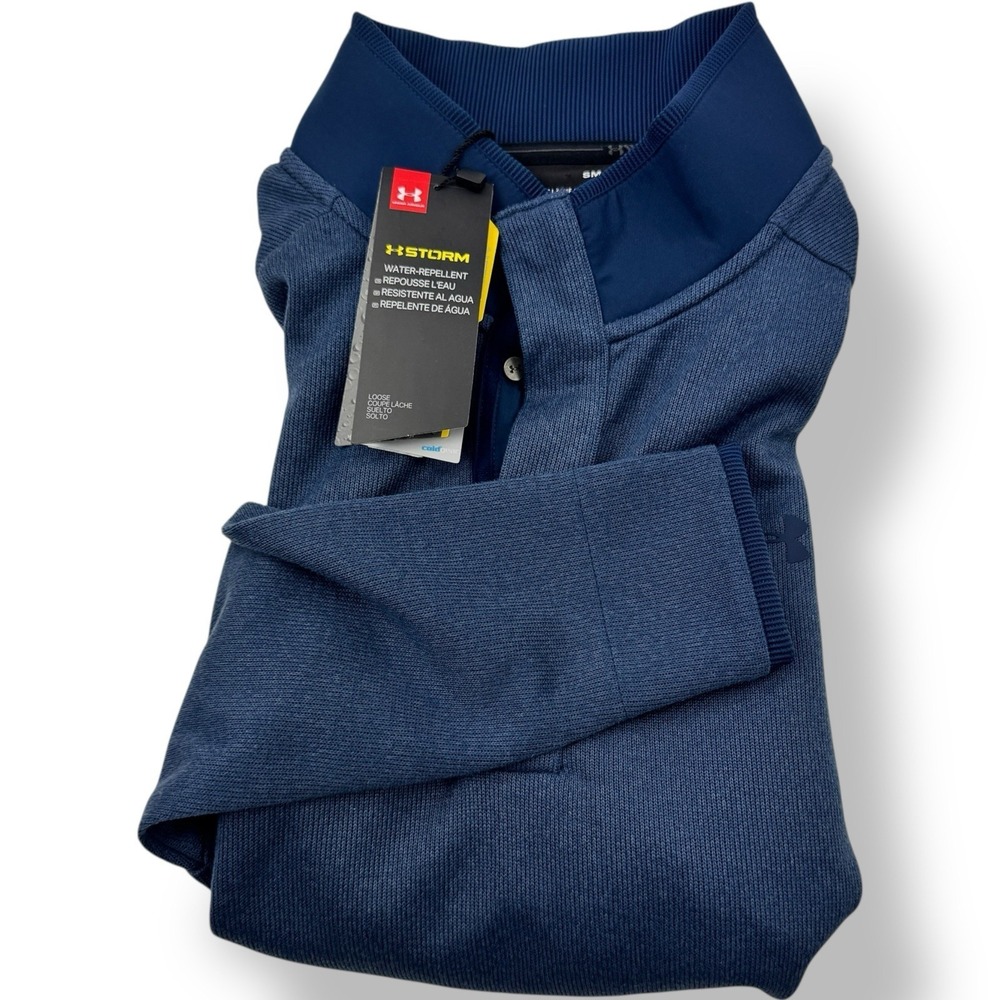 Under Armour Golf ¼ Snap Pullover Sweater Blue‎ Men's Size Small NWT